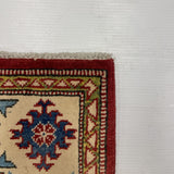 27523-Kazak Hand-Knotted/Handmade Afghan Rug/Carpet Tribal/Nomadic Authentic/ Size: 5'10" x 4'2"/178cm x 127cm