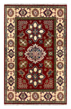 27511-Kazak Hand-Knotted/Handmade Afghan Rug/Carpet Tribal/Nomadic Authentic/ Size: 6'2" x 3'8"/188cm x 112cm