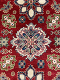 27511-Kazak Hand-Knotted/Handmade Afghan Rug/Carpet Tribal/Nomadic Authentic/ Size: 6'2" x 3'8"/188cm x 112cm