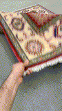 27511-Kazak Hand-Knotted/Handmade Afghan Rug/Carpet Tribal/Nomadic Authentic/ Size: 6'2" x 3'8"/188cm x 112cm