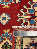27526-Kazak Hand-Knotted/Handmade Afghan Rug/Carpet Tribal/Nomadic Authentic/ Size: 6'2" x 4'2"/188cm x 127cm