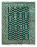 27596-Bokhara Hand-Knotted/Handmade Pakistani Rug/Carpet Tribal/Nomadic Authentic/ Size: 7'7" x 6'0"/231 cm × 183 cm