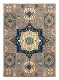 27580-Kazak Hand-Knotted/Handmade Afghan Rug/Carpet Tribal/Nomadic Authentic/ Size: 7'9" x 5'5"/236cm x 165cm
