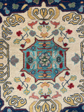 27580-Kazak Hand-Knotted/Handmade Afghan Rug/Carpet Tribal/Nomadic Authentic/ Size: 7'9" x 5'5"/236cm x 165cm