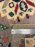 27580-Kazak Hand-Knotted/Handmade Afghan Rug/Carpet Tribal/Nomadic Authentic/ Size: 7'9" x 5'5"/236cm x 165cm