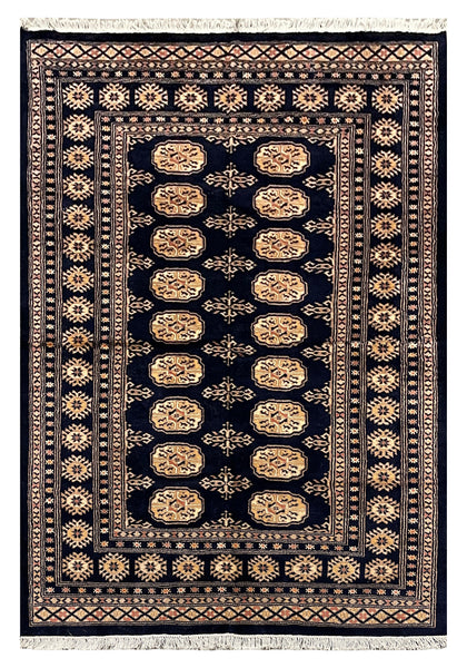 27586-Bokhara Hand-Knotted/Handmade Pakistani Rug/Carpet Tribal/Nomadic Authentic/ Size: 6'6" x 4'5"/198cm x 134cm
