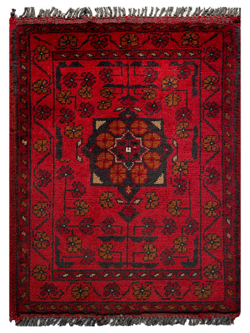 26222 - Khal Mohammad Afghan Hand-Knotted Authentic/Traditional/Rug/Size: 1'9" x 1'4"