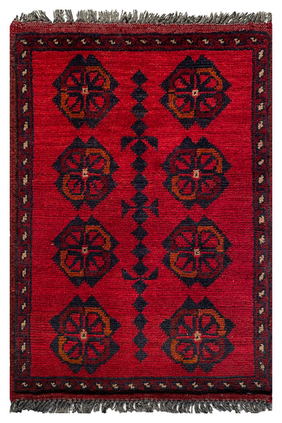 26213 - Khal Mohammad Afghan Hand-Knotted Authentic/Traditional/Rug/Size: 2'0" x 1'3"
