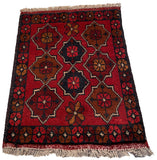 26354- Khal Mohammad Afghan Hand-Knotted Authentic/Traditional/Rug/Size: 1'8" x 1'4"
