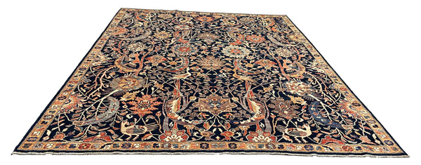 27653- Royal Heriz Hand-Knotted/Handmade Afghan Rug/Carpet Traditional/Authentic/Size:  11'7" x 9'1"/253cmx 277cm