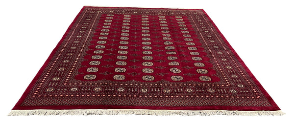 27588-Bokhara Hand-Knotted/Handmade Pakistani Rug/Carpet Tribal/Nomadic Authentic/ Size: 9'8" x 8'2"/294cm x 248cm