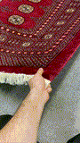27588-Bokhara Hand-Knotted/Handmade Pakistani Rug/Carpet Tribal/Nomadic Authentic/ Size: 9'8" x 8'2"/294cm x 248cm