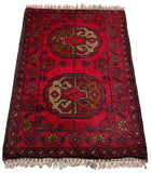 26351- Khal Mohammad Afghan Hand-Knotted Authentic/Traditional/Rug/Size: 2'0" x 1'4"