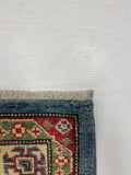 27941-Royal Kazak Hand-Knotted/Handmade Afghan Rug/Carpet Tribal/Nomadic Authentic/ Size: 9'2" x 6'1"/279m x 185cm