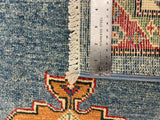 27941-Royal Kazak Hand-Knotted/Handmade Afghan Rug/Carpet Tribal/Nomadic Authentic/ Size: 9'2" x 6'1"/279m x 185cm