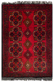 26368- Khal Mohammad Afghan Hand-Knotted Authentic/Traditional/Rug/Size: 2'0" x 1'3"
