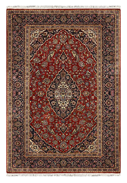 27495-Kashan Hand-Knotted/Handmade Persian Rug/Carpet Traditional/Authentic/Size: 10'1" x 6'9" /307cm x 206cm
