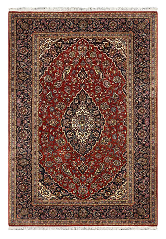 27495-Kashan Hand-Knotted/Handmade Persian Rug/Carpet Traditional/Authentic/Size: 10'1" x 6'9" /307cm x 206cm