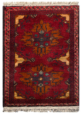 26201 - Khal Mohammad Afghan Hand-Knotted Authentic/Traditional/Rug/Size: 2'1" x 1'5"