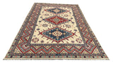 27921-Royal Kazak Hand-Knotted/Handmade Afghan Rug/Carpet Tribal/Nomadic Authentic/ Size: 10'1" x 6'5"/307m x 196cm