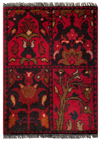 26443 - Khal Mohammad Afghan Hand-Knotted Authentic/Traditional/Rug/Size: 2'0" x 1'4"/61cm x 41cm