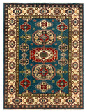 27784-Kazak Hand-Knotted/Handmade Afghan Rug/Carpet Tribal/Nomadic Authentic/ Size: 6'5" x 4'9"/196cm x 145cm