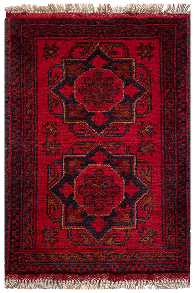 26591 - Khal Mohammad Afghan Hand-Knotted Authentic/Traditional/Rug/Size: 2'0" x 1'3"