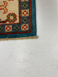 27784-Kazak Hand-Knotted/Handmade Afghan Rug/Carpet Tribal/Nomadic Authentic/ Size: 6'5" x 4'9"/196cm x 145cm