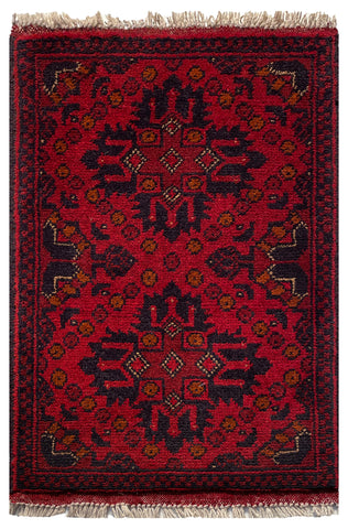 26585 - Khal Mohammad Afghan Hand-Knotted Authentic/Traditional/Rug/Size: 2'0" x 1'3"/61cm x 38cm