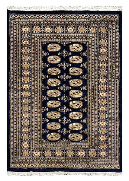 27585-Bokhara Hand-Knotted/Handmade Pakistani Rug/Carpet Tribal/Nomadic Authentic/ Size: 6'6" x 4'5"/198cm x 134cm