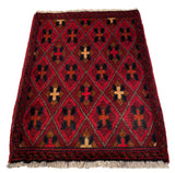 26423 - Khal Mohammad Afghan Hand-Knotted Authentic/Traditional/Rug/Size: 2'1" x 1'5"