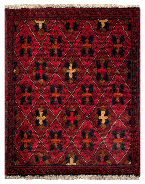 26423 - Khal Mohammad Afghan Hand-Knotted Authentic/Traditional/Rug/Size: 2'1" x 1'5"
