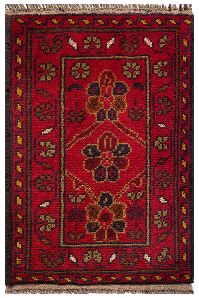 26583 - Khal Mohammad Afghan Hand-Knotted Authentic/Traditional/Rug/Size: 2'0" x 1'3"