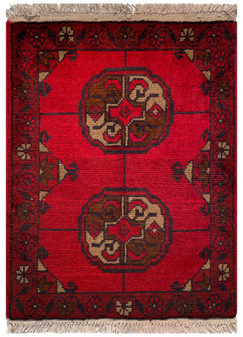 26211 - Khal Mohammad Afghan Hand-Knotted Authentic/Traditional/Rug/Size: 2'0" x 1'4"