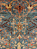 27655- Royal Heriz Hand-Knotted/Handmade Afghan Rug/Carpet Traditional/Authentic/Size:  9'1" x 6'0"/277cmx 183cm