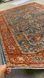 27655- Royal Heriz Hand-Knotted/Handmade Afghan Rug/Carpet Traditional/Authentic/Size:  9'1" x 6'0"/277cmx 183cm