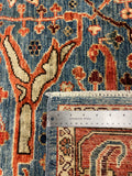 27655- Royal Heriz Hand-Knotted/Handmade Afghan Rug/Carpet Traditional/Authentic/Size:  9'1" x 6'0"/277cmx 183cm