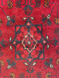 26366- Khal Mohammad Afghan Hand-Knotted Authentic/Traditional/Rug/Size: 1'8" x 1'3"