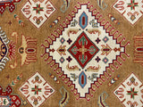 27918-Royal Kazak Hand-Knotted/Handmade Afghan Rug/Carpet Tribal/Nomadic Authentic/ Size: 9'7" x 6'4"/292m x 193cm