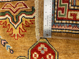 27918-Royal Kazak Hand-Knotted/Handmade Afghan Rug/Carpet Tribal/Nomadic Authentic/ Size: 9'7" x 6'4"/292m x 193cm