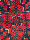 26364- Khal Mohammad Afghan Hand-Knotted Authentic/Traditional/Rug/Size: 1'8" x 1'4"