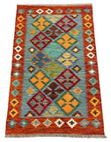 27729 - Kelim Hand-Woven/Flat-Weaved/Afghan Kelim/Carpet Modren/Nomadic Authentic//Size: 4'1" x 2'7"/124cm ×79cm