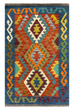 27690 - Kelim Hand-Woven/Flat-Weaved/Afghan Kelim/Modern/ Nomadic/Size: 4'1" x 2'7"/124 cm × 79 cm