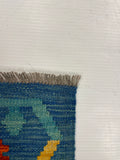 27690 - Kelim Hand-Woven/Flat-Weaved/Afghan Kelim/Modern/ Nomadic/Size: 4'1" x 2'7"/124 cm × 79 cm