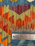 27690 - Kelim Hand-Woven/Flat-Weaved/Afghan Kelim/Modern/ Nomadic/Size: 4'1" x 2'7"/124 cm × 79 cm