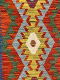 27720 - Kelim Hand-Woven/Flat-Weaved/Afghan Kelim/Carpet Modren/Nomadic Authentic/Size: 4'2" x 2'7"/127cm ×79cm