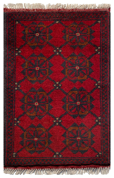 26219 - Khal Mohammad Afghan Hand-Knotted Authentic/Traditional/Rug/Size: 2'1" x 1'3"