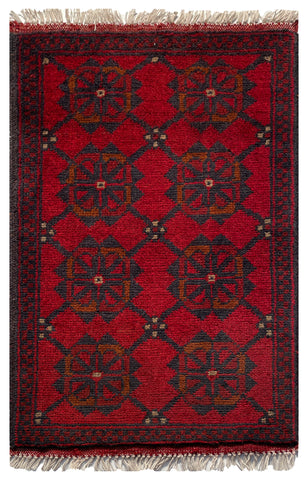 26219 - Khal Mohammad Afghan Hand-Knotted Authentic/Traditional/Rug/Size: 2'1" x 1'3"