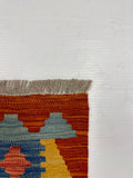 27720 - Kelim Hand-Woven/Flat-Weaved/Afghan Kelim/Carpet Modren/Nomadic Authentic/Size: 4'2" x 2'7"/127cm ×79cm
