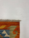 27691 - Kelim Hand-Woven/Flat-Weaved/Afghan Kelim/Carpet Modern/Nomadic Authentic/Size: 4'0" x 2'7"/122 cm × 79 cm
